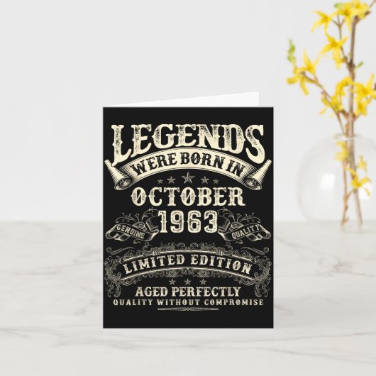 Retro 62nd Birthday For Men 62 Year Old October 19 カード (黄色い花)