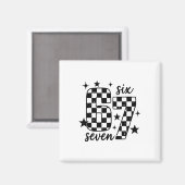 Retro 67 Checkered Six Seven Meme Funny Teacher St マグネット (正面/裏面)