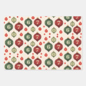 Retro “67” Christmas Ornament Flat Wrapping Paper ラッピングペーパーシート (正面3)