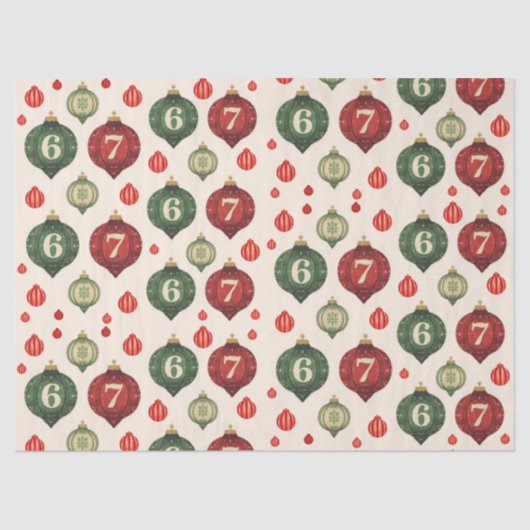 Retro “67” Christmas Ornament Tissue Paper 薄葉紙 (正面)