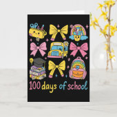 Retro 67 Days Of School Pastel Pencil Student カード (黄色い花)