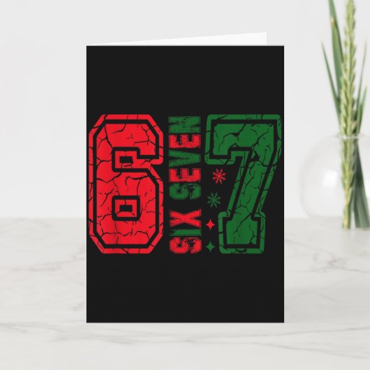 Retro 67 Funny Six Seven Meme 6 7 Number Christmas カード (正面)