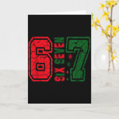 Retro 67 Funny Six Seven Meme 6 7 Number Christmas カード (黄色い花)