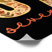 Retro 67 Six Seven Boho Floral Retro Moon Flowers  ポスター (角)