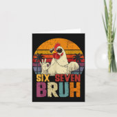 Retro 67 Six Seven Bruh Funny Chicken With Sungles カード (正面)