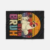 Retro 67 Six Seven Bruh Funny Chicken With Sungles フリースブランケット (正面(横))
