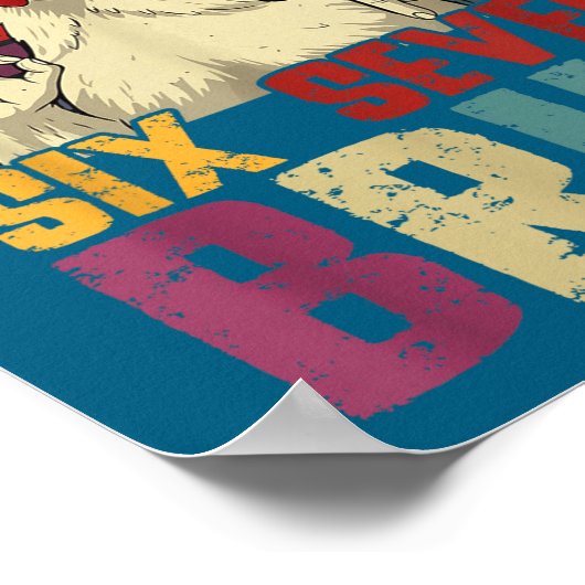 Retro 67 Six Seven Bruh Funny Chicken With Sungles ポスター (角)