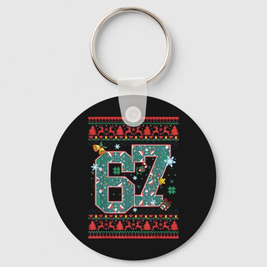 Retro 67 Six Seven Christmas Shirt Meme  キーホルダー (正面)