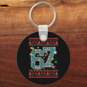 Retro 67 Six Seven Christmas Shirt Meme  キーホルダー (正面)