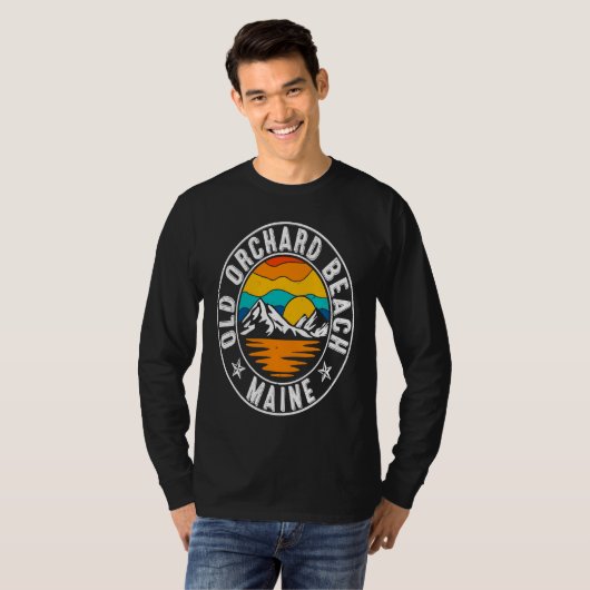 Retro 70s 80s Old Orchard Beach Maine ME Tシャツ (正面フル)