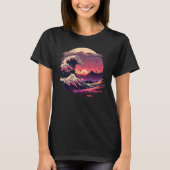 Retro 70s 80s Retrowave Great Wave Off Kanagawa Ja Tシャツ (正面)