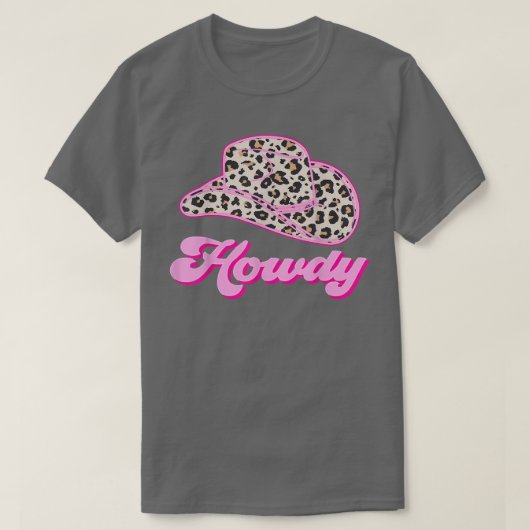Retro 70s 80s Western Country Leopard Cowboy hat H Tシャツ (デザイン正面)