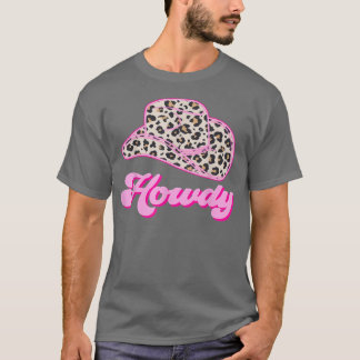 Retro 70s 80s Western Country Leopard Cowboy hat H Tシャツ