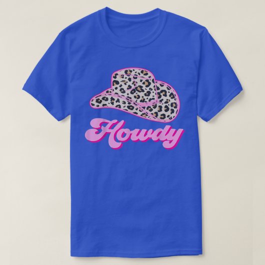 Retro 70s 80s Western Country Leopard Cowboy hat H Tシャツ (デザイン正面)