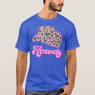 Retro 70s 80s Western Country Leopard Cowboy hat H Tシャツ