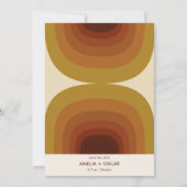 Retro 70s Abstract Arches Rust Terracotta Mustard セーブザデート (正面)