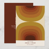 Retro 70s Abstract Arches Rust Terracotta Mustard セーブザデート (正面/裏面)