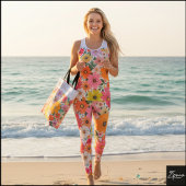 Retro 70s Floral Groovy Daisy Backdrop レギンス