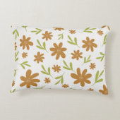 Retro 70s Flower - Boho Fall Decor アクセントクッション (裏面)