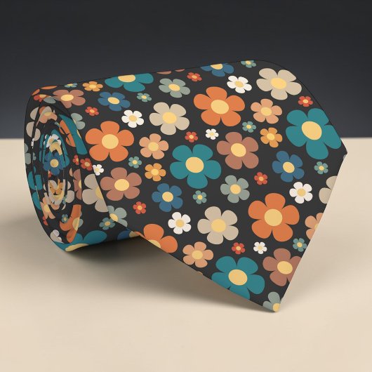 Retro 70s Flower Classic Custom Necktie ネクタイ