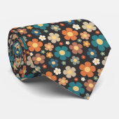 Retro 70s Flower Classic Custom Necktie ネクタイ (ロール)