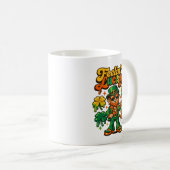 Retro 70s Groovy Leprechaun Lucky Vibes St. Patric コーヒーマグカップ (正面右)