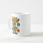 Retro 70s Groovy Leprechaun Lucky Vibes St. Patric コーヒーマグカップ (正面左)