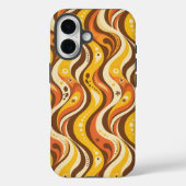 Retro 70s Groovy Wavy Lines Case Case-Mate iPhoneケース (裏面)