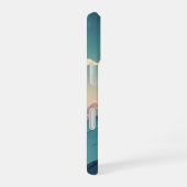 Retro 70s Mountainscape with Bright Clouds iPhone 16ケース (右側面)