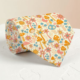 Retro 70s Mushroom Classic Custom Necktie ネクタイ