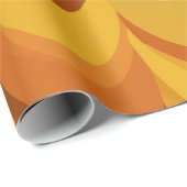 Retro 70s Orange Mustard Wave Abstract Pattern ラッピングペーパー (ロールコーナー)
