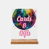 Retro 70's Party Disco Ball Wedding Cards & Gifts アクリルサイン (正面)