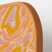 Retro 70's Pastel Peach Monogram Topography ピックルボールラケット (左詳細)