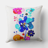 Retro 70s Psychedelic Abstract Fluid Floral クッション (裏面)