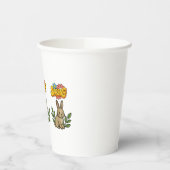 Retro 70s Spring Bunny Graphic Design 紙コップ (左)