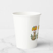 Retro 70s Spring Bunny Graphic Design 紙コップ (右)