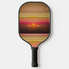 Retro 70s Sunset Lines Abstract Pickleball Paddle ピックルボールラケット