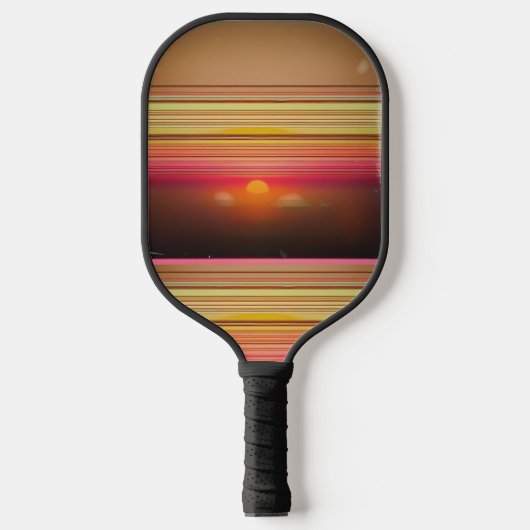 Retro 70s Sunset Lines Abstract Pickleball Paddle ピックルボールラケット (正面)