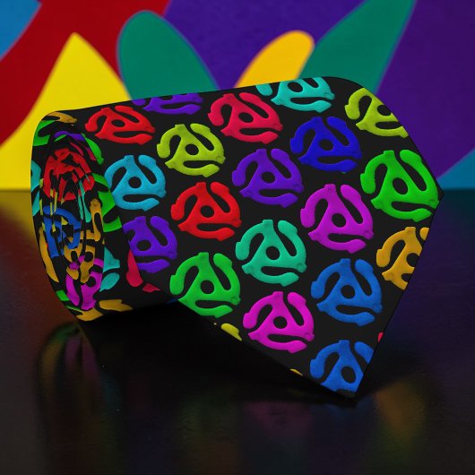 Retro 70s Vinyl Record 45 Custom Necktie Tie ネクタイ