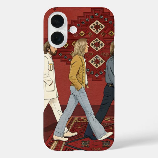 Retro 70s Walking Style Illustration Phone Case Case-Mate iPhoneケース (裏面)