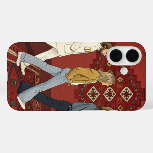 Retro 70s Walking Style Illustration Phone Case Case-Mate iPhoneケース (裏面 (横))