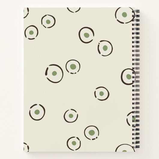 Retro 70s Wildflower & Polka Dot Personalized ノートブック (裏面)