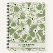 Retro 70s Wildflower & Polka Dot Personalized ノートブック (正面)