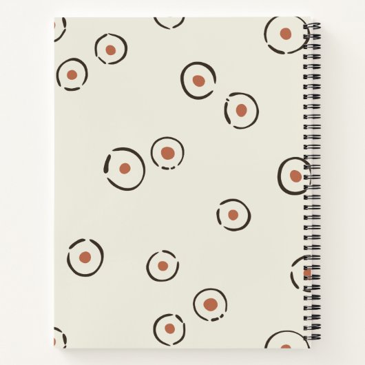 Retro 70s Wildflower & Polka Dot Personalized ノートブック (裏面)