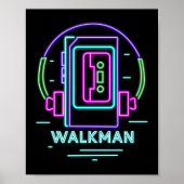 Retro 80s 90s Neon Walkman ポスター (正面)