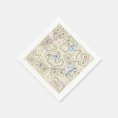 Retro 80s 90s Nostalgic Cassette Mix Tape Pattern スタンダードカクテルナプキン (角)