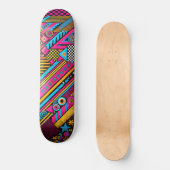 Retro 80s & 90s Skateboard Deck – Bold Colors スケートボード (正面)