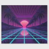 Retro 80s Aesthetic Wrapping Paper ラッピングペーパー (フラット)