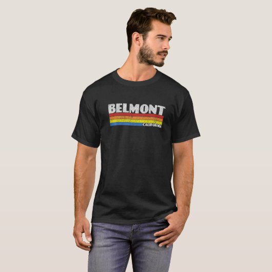 Retro 80s Belmont California CA Souvenir Tシャツ (正面フル)