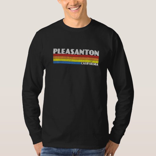 Retro 80s California CA Souvenir Pleasanton   Tシャツ (正面)